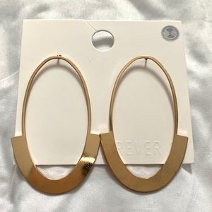 Gold Oval Earrings